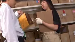 Creampie in the warehouse for naughty worker Umuri Narumi