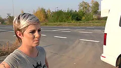 Hitchhiker Ruth rides a big dick in a car on her way home