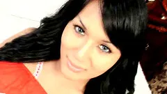 Nid inserts a blue glass toy into her pussy and plays with it.