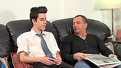 Daddy Horatio Barebacks Young Alvin On The Sofa