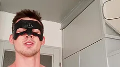 Solo gay guy strips down so he can play with his hard dick