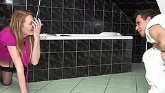 Slim cutie Maggie can take a long dick in her tight shaved cunt