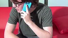 Brunette chick Olga Cabaeva spreads her legs to get drilled with a toy