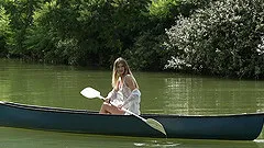 Skinny babe Candice Demelzza moans loudly while a neighbor bangs her