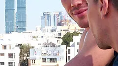 Handsome gay dude gets to fuck a friend while he moans loudly