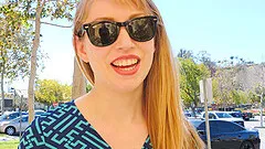 Kinky chick Verronica exposes her tits while she drives in a car