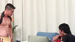 David likes it so much he strips off his clothes, revealing bulging biceps