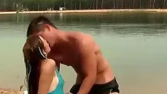 Nude Beach - Cute Enthusiastic Teen Fucked