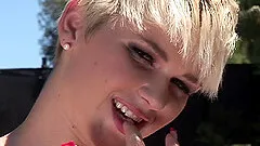 Solo hottie Claudia Downs gets her hands on long sex toys