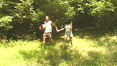 Long hair pregnant model throbbed hardcore in the forest