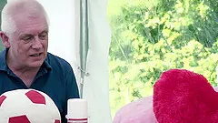 Teen pays in nature at the yard sale