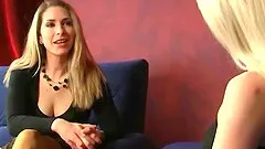 Skinny blonde babe gets her ass punished with a long stick