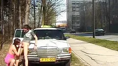 cute young teen gets rough public anal fucked by a real taxi driver