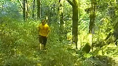 Babe toys her pussy then gets fucked in the woods
