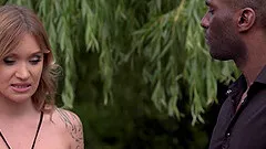 Angel Piaff gets her small cunt drilled with a big black cock