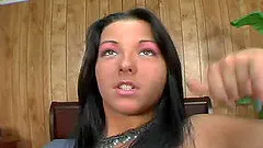 Interracial sex session with horny brunette Patricia Petite