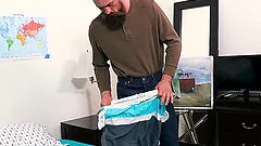 Daddy teaches virgin BF to suck and fuck