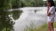 Amazing Nicole Love gets to ride two stiff dick on the ground