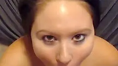 Babe really loves to blowjob his boyfriend and swallows all the white thick jizz.