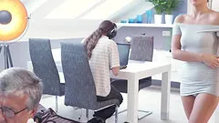 Dad fucks your girlfriend while you're playing