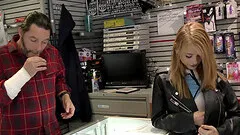 Sweet Hannah Hays plays with a big black cock in the glory hole