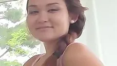 Young brunette girl knows how to pleasure a fat pecker in POV