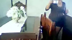 Horny mature flashing boobies and big ass on MSN camera.