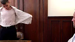 Sexy daddy gets serviced by a young missionary