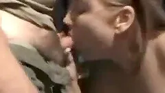 Horny girl loves to suck a big cock very deeply.