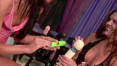 Tied to a sex chair and fucked by sex machine while electro stimulated