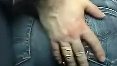 Dude touches an ass in public and tries to not get caught.