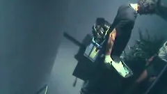 Public toilet is where the passionate couple has lustful action