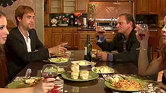 Casey Calvert  is bent over, letting her small tits swing