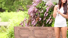 Undressing his darling El Storm in the park and boning her good