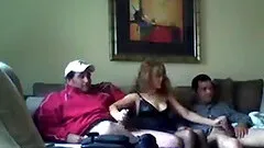 Sexy blonde prostitute takes on two dudes at once and gets her pussy rammed