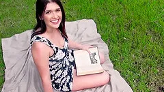 April Dawn is up for an outdoor shagging session in a park