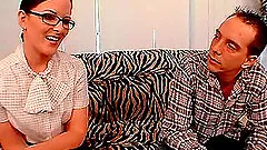 Caroline Pierce is a shy babe with glasses ready for a boner