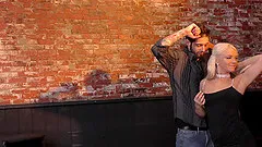 Hardcore interracial gangbang with nasty blonde Barber Bae