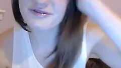 Sexy brunette slut stripteasing and seducing for fun on webcam