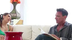 Awesome college girl enjoys fucking with her boyfriend after lessons.