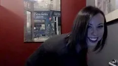 Webcam brunette babe teasing seducing homemade and having fun at home