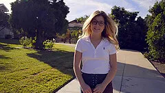 Nasty shagging session with geeky blonde babe Vienna Rose