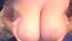 Busty brunette babe on webcam teasing and seducing with her sexy body and big boobs