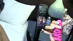 Tattooed lesbian enjoying an epic pussy toying action