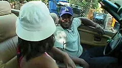 Ebony Anika La Rue riding big black cock hardcore outdoor