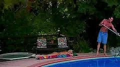 Eatable Chloe nicely throbbed doggystyle at the pool outdoor