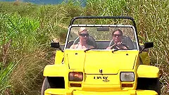 Tarra White and Aneta Keys lick each other's cunts on a secluded beach