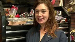 Jodie Taylor seduces a hot fellow for an interracial cock ride