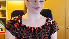 hot nerdy babe stripping and dancing nude