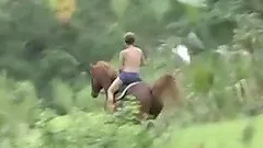 Outdoor cock milking session with a beautiful blonde